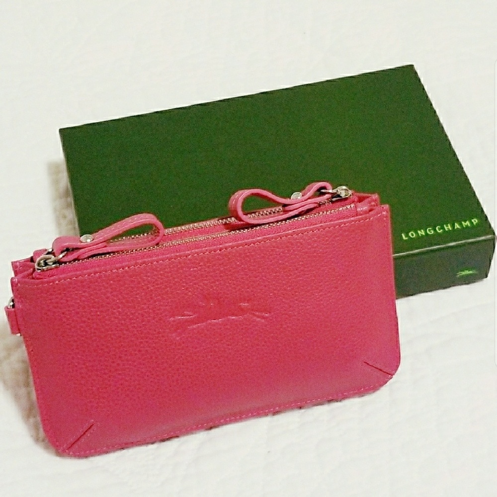 Longchamp Le Foulonne Coin Purse Wallet Pink